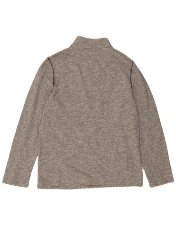 NFL Mens Denver Broncos Zip Neck Sweatshirt Jumper Large Grey Flecked