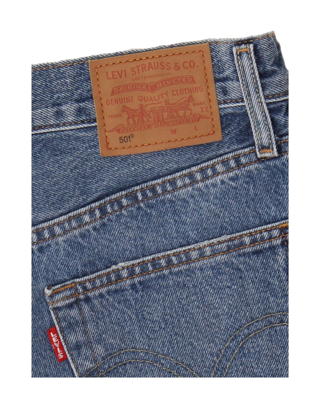 LEVI'S Womens 501 Denim Shorts W27 Small Blue Cotton Vintage Levi's and Second-Hand Levi's from Messina Hembry 