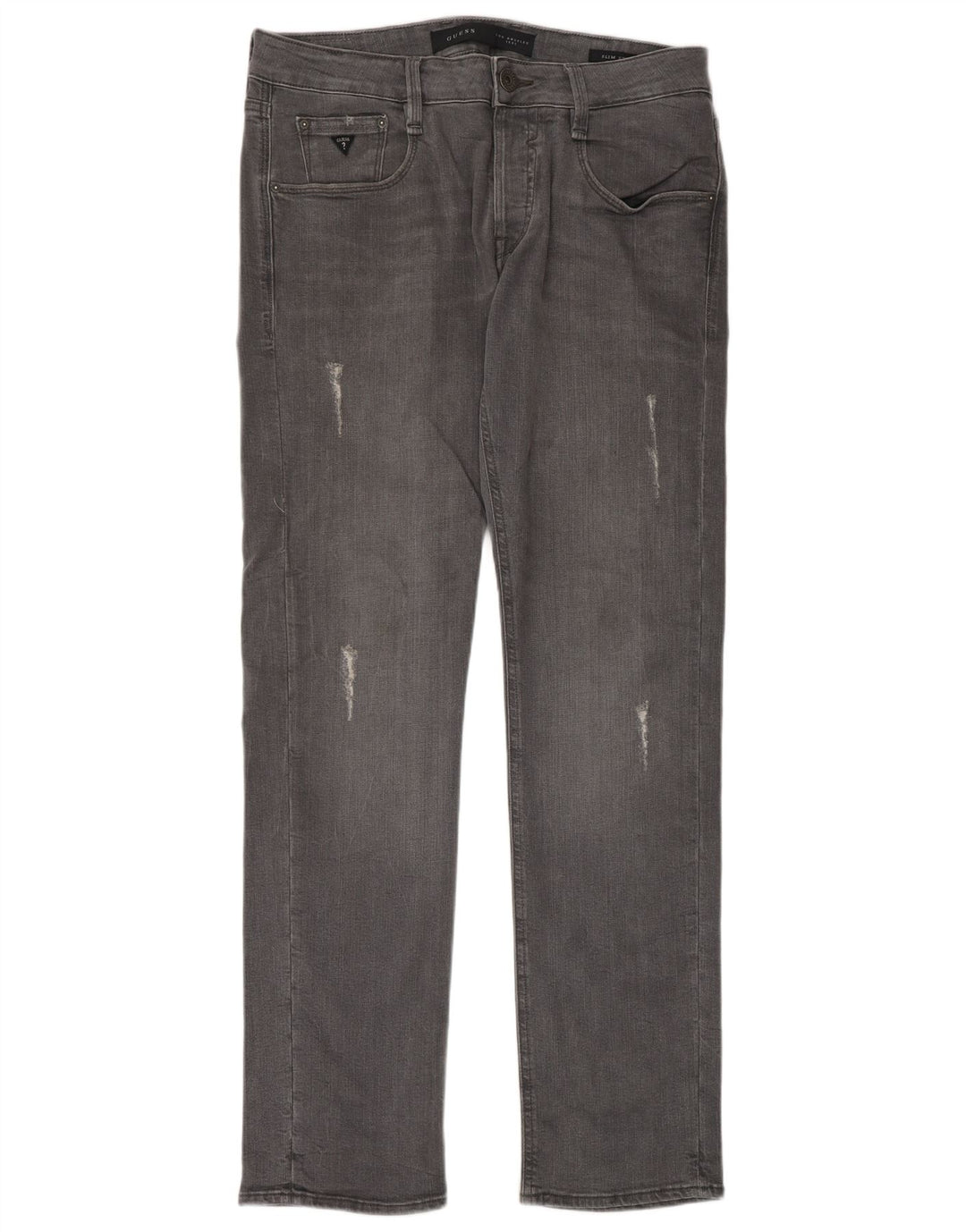 Guess Ανδρικό Ταλαιπωρημένο Slim Τζιν W31 L33 Γκρι Βαμβακερό