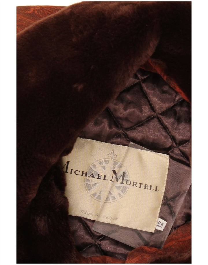 MICHAEL MORTELL Γυναικείο Oversized Πανωφόρι UK 12 Medium Brown Paisley