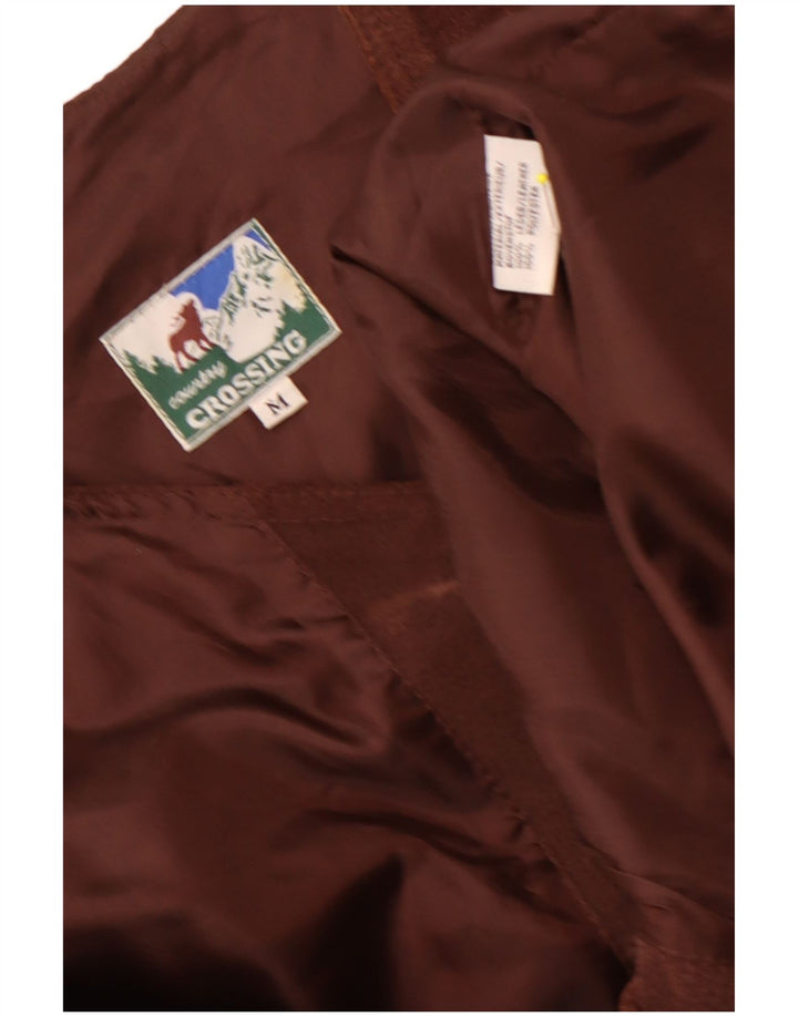 Vintage Ανδρικό Γιλέκο Μεσαίο Καφέ Δερμάτινο