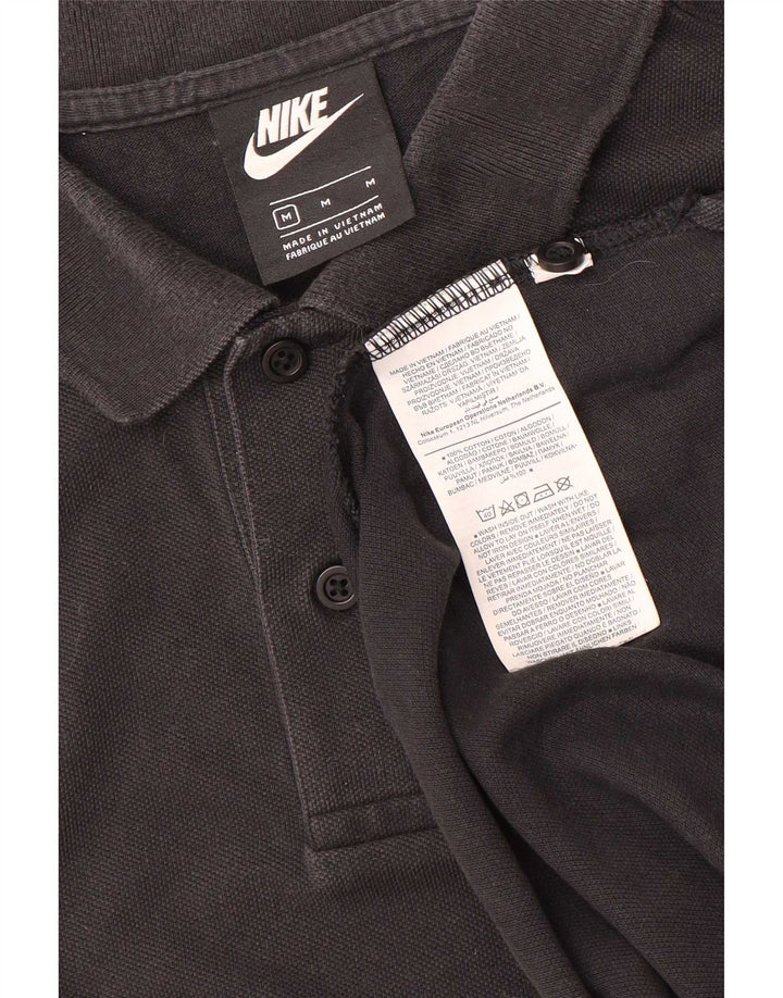 Ανδρικό μπλουζάκι πόλο Nike, μεσαίο μαύρο βαμβακερό