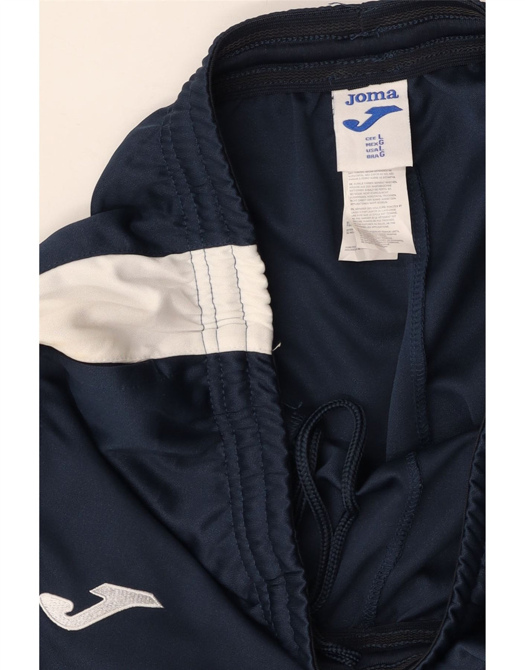 JOMA Mens Graphic Tracksuit Trousers Large Navy Blue Colourblock Polyester Vintage Joma and Second-Hand Joma from Messina Hembry 