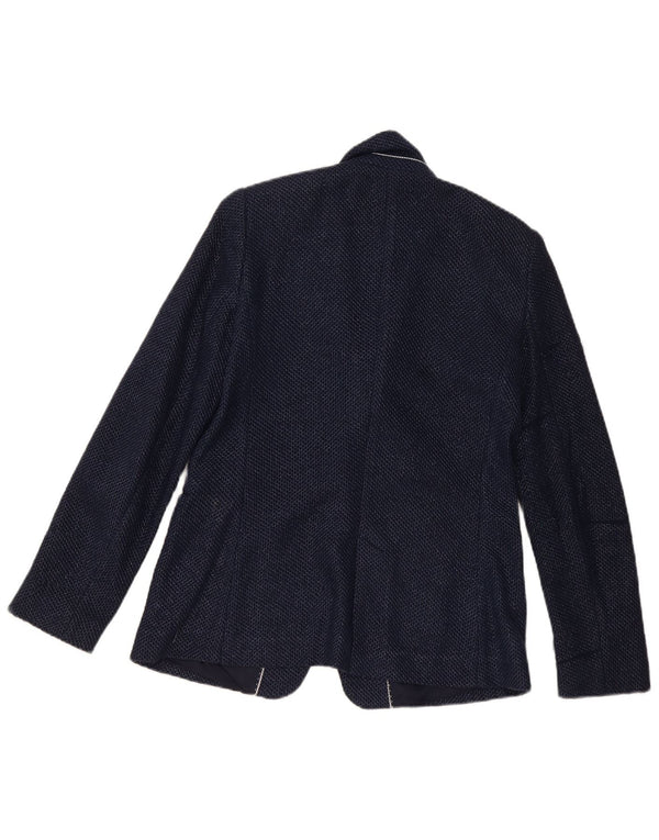 Massimo Dutti Γυναικείο σακάκι μπλέιζερ με 1 κουμπιά EU 40 μεσαίο μπλε βαμβακερό