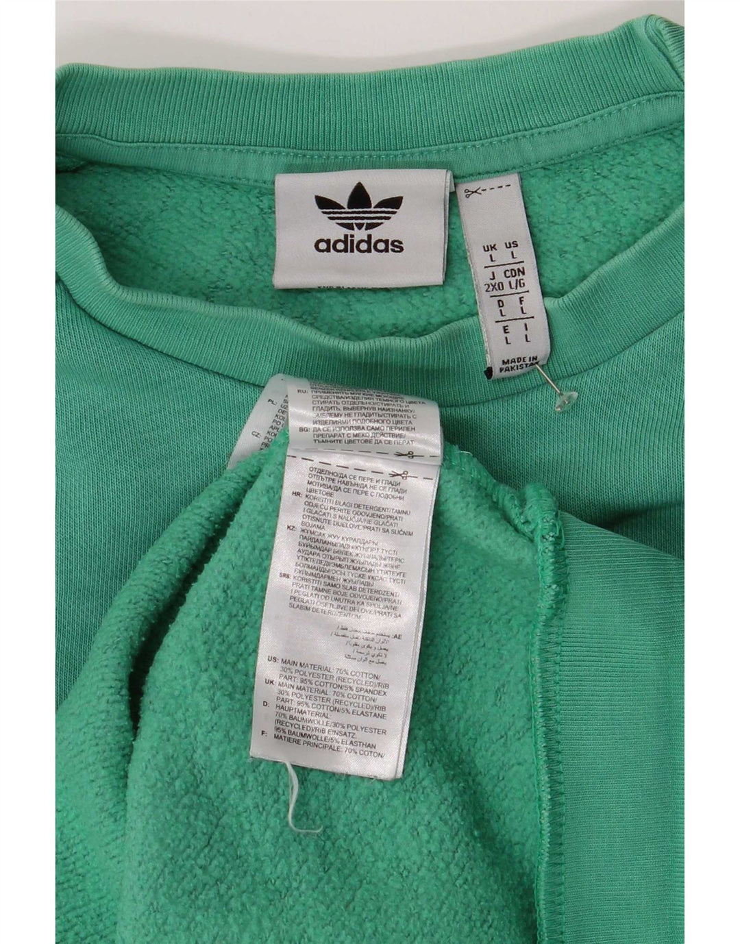 Ανδρικό φούτερ Adidas Jumper Μεγάλο πράσινο βαμβακερό