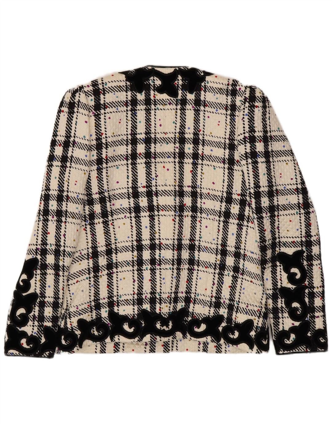 RENZO Γυναικείο μπουφάν μπλέιζερ μεγάλου μεγέθους IT 40 Small Off White Check