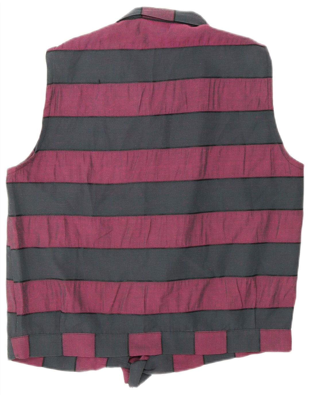 VINTAGE Γυναικείο πουκάμισο με γραβάτα μπλούζα UK 16 Μέτριο Μαύρο ριγέ