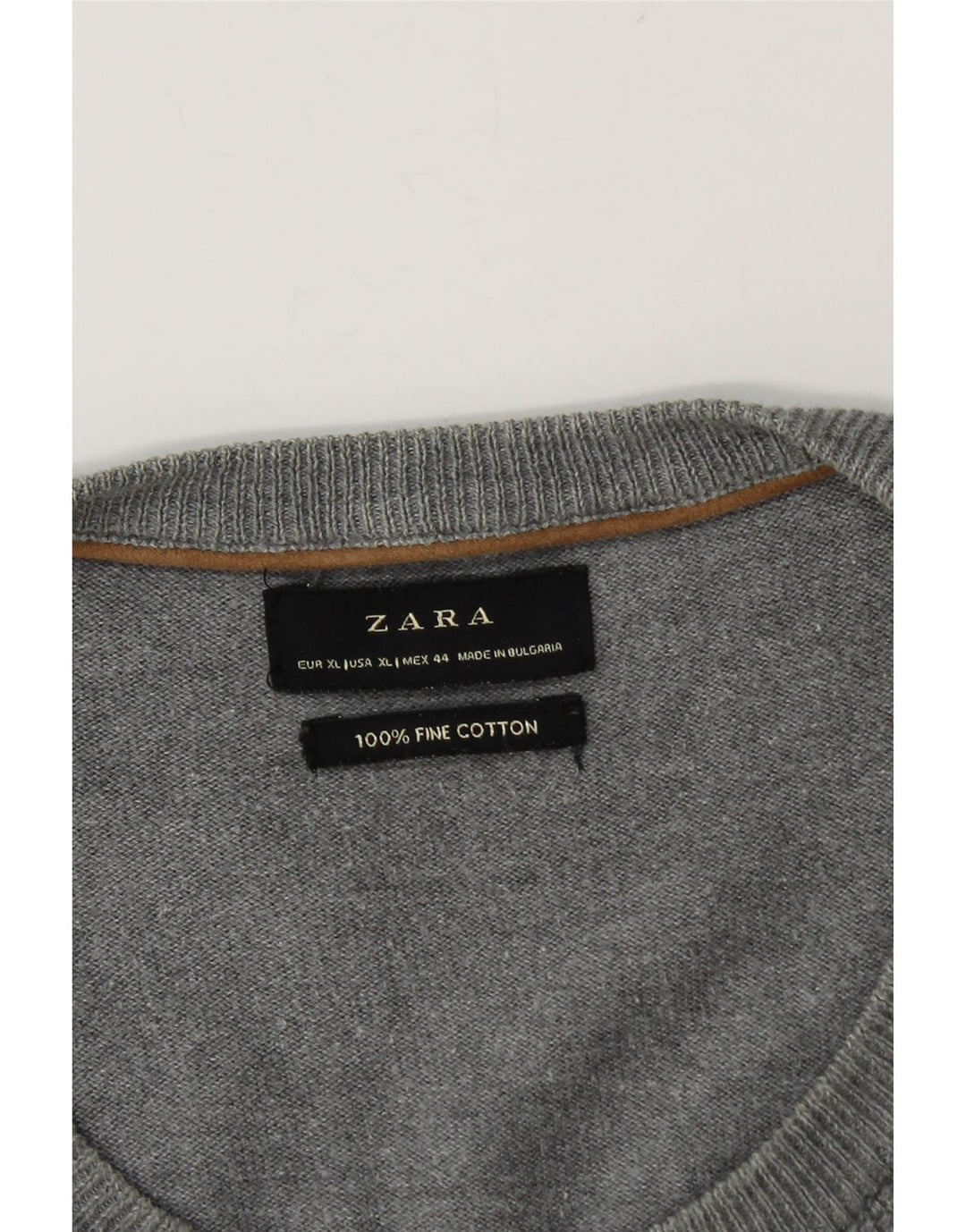 Ανδρικό πουλόβερ ZARA Crew Neck Jumper XL Γκρι βαμβακερό