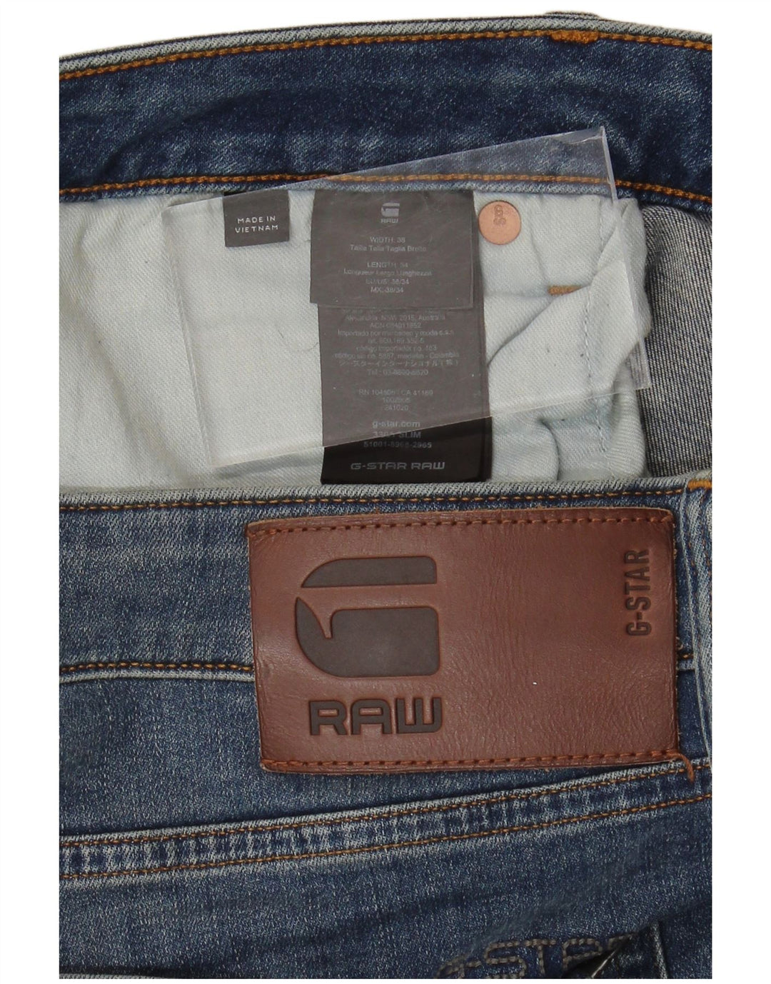 G-STAR Ανδρικό 3301 Slim Jeans W38 L34 Μπλε Βαμβακερό