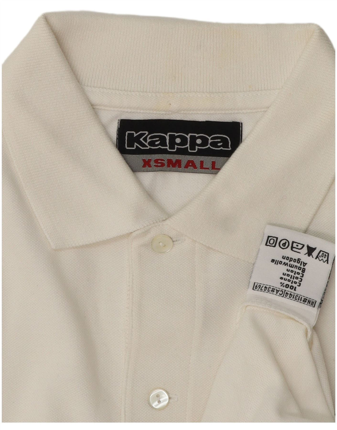 Ανδρικό μακρυμάνικο μπλουζάκι πόλο Kappa XS Λευκό βαμβακερό