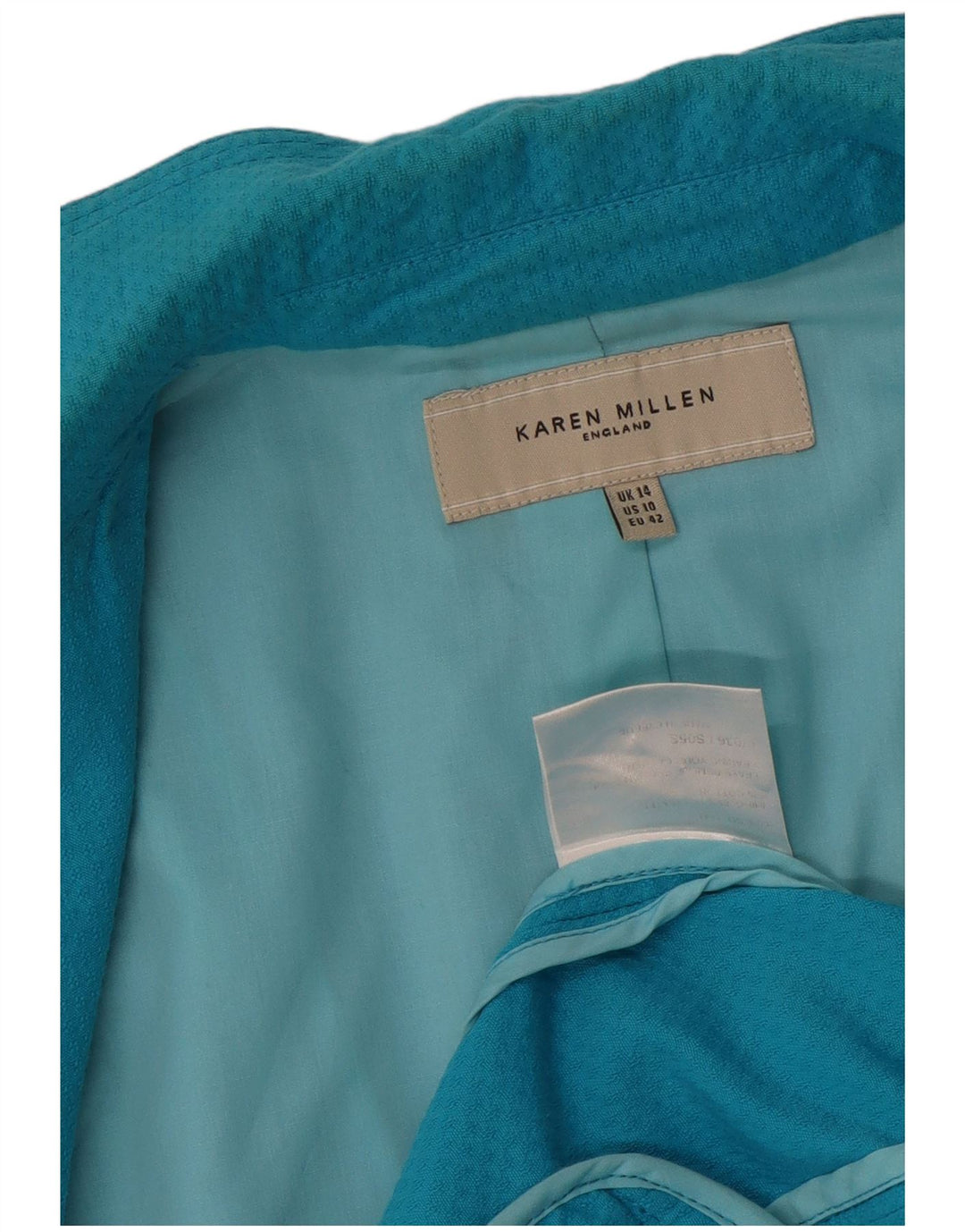 Karen Millen Γυναικείο Μπλέιζερ με 2 Κουμπιά Μπουφάν UK 14 μεσαίο μπλε βαμβακερό