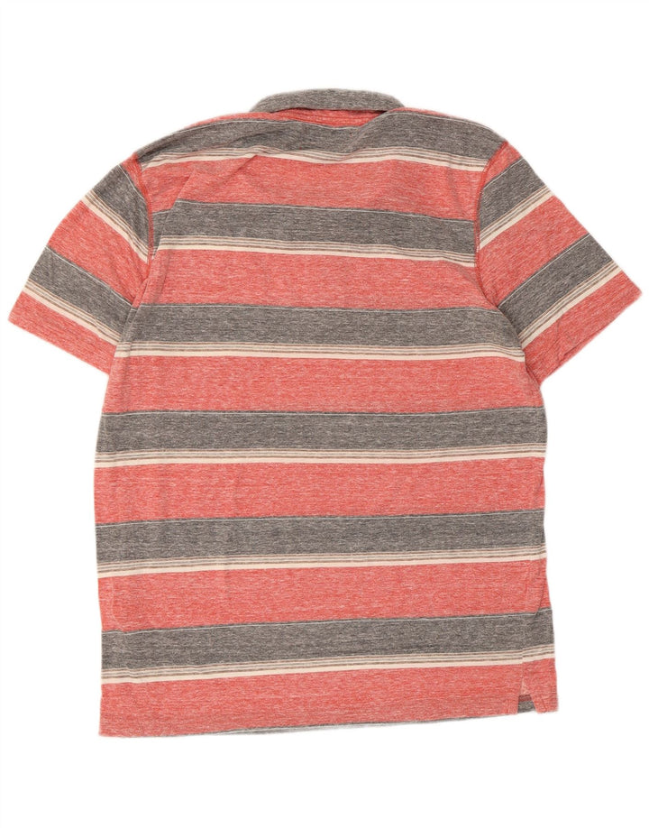 Ανδρικό μπλουζάκι πόλο Hurley μεγάλο ροζ ριγέ πολυεστέρα