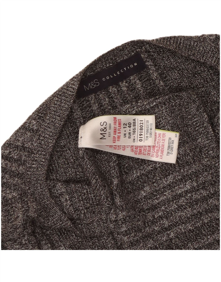 Marks & Spencer Γυναικείο πουλόβερ με λαιμόκαυστο UK 12 με μεσαία γκρίζα