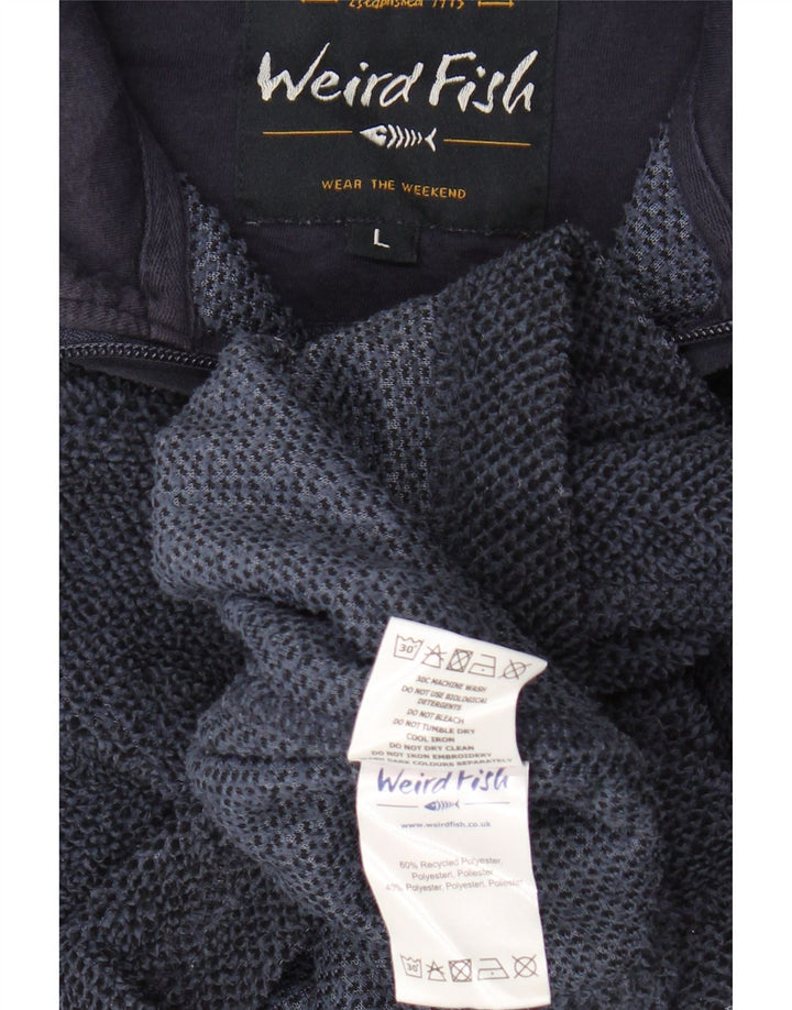 WEIRD FISH Ανδρικό φούτερ με φερμουάρ πουκάμισο μεγάλο μπλε ναυτικό πολυεστέρας