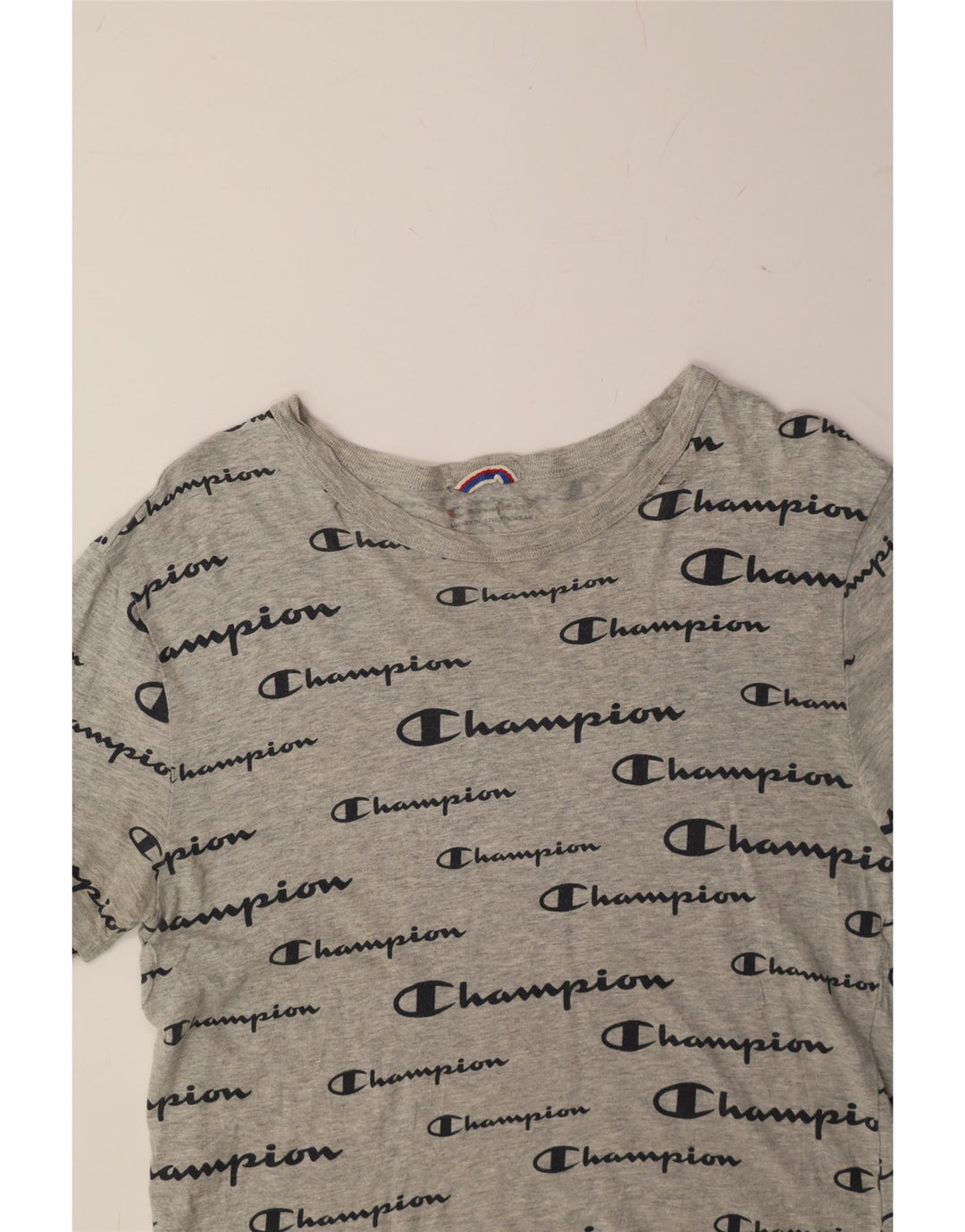 CHAMPION Womens Graphic T-Shirt Top UK 8 Small Grey Vintage Champion and Second-Hand Champion from Messina Hembry 