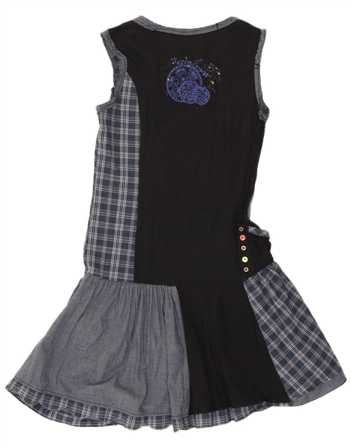 Desigual γυναικείο φόρεμα με πτώση μέσης EU 38 Medium Navy Blue Patchwork