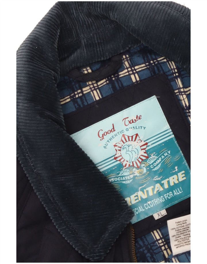 Vintage Ανδρικό καπιτονέ μπουφάν UK 42 XL Navy Blue Polyester