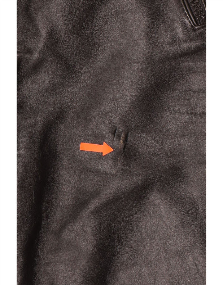 VINTAGE Γυναικείο παντελόνι Moto Racer IT 44 Medium W30 L27 Μαύρο Δερμάτινο