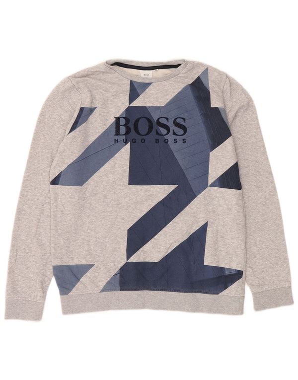 Γραφικό φούτερ HUGO BOSS Boys Jumper 15-16 ετών Medium Grey Geometric