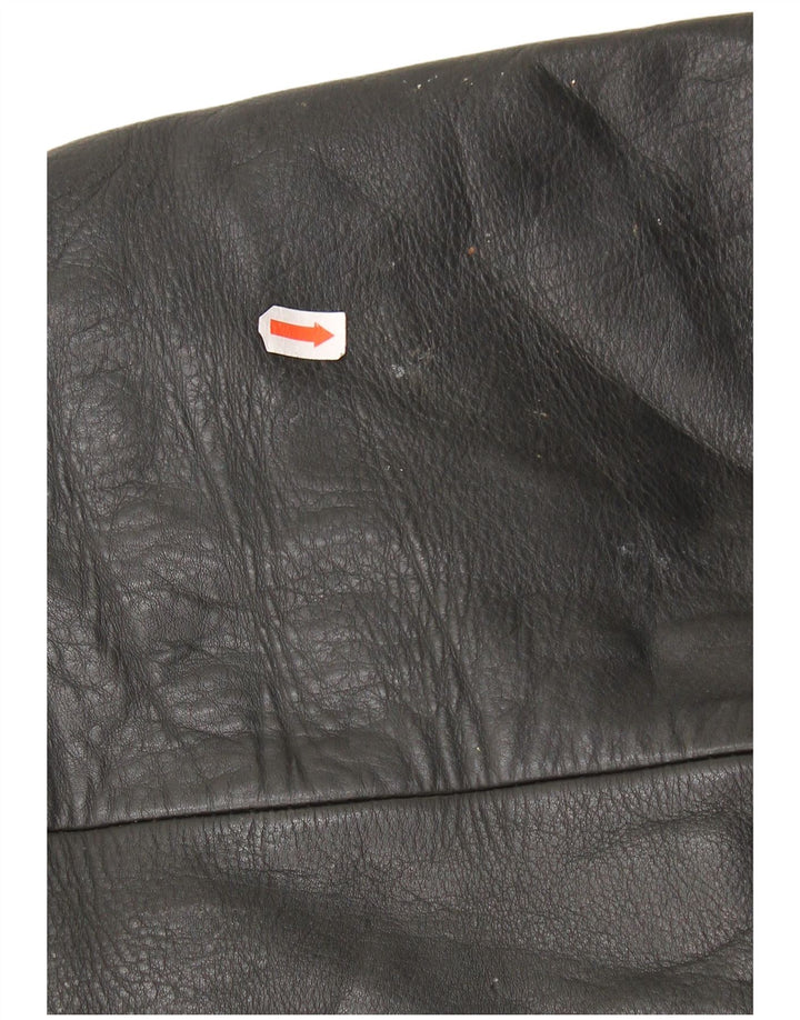 Vintage Γυναικείο Δερμάτινο Μπουφάν Biker UK 22 3XL Μαύρο Δερμάτινο