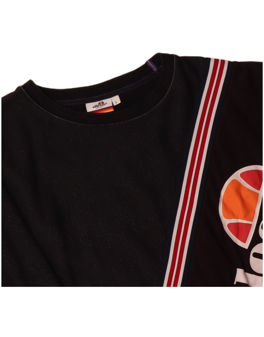 ELLESSE Ανδρικό γραφικό φούτερ Jumper Μεγάλο Navy Blue Colorblock Βαμβακερό