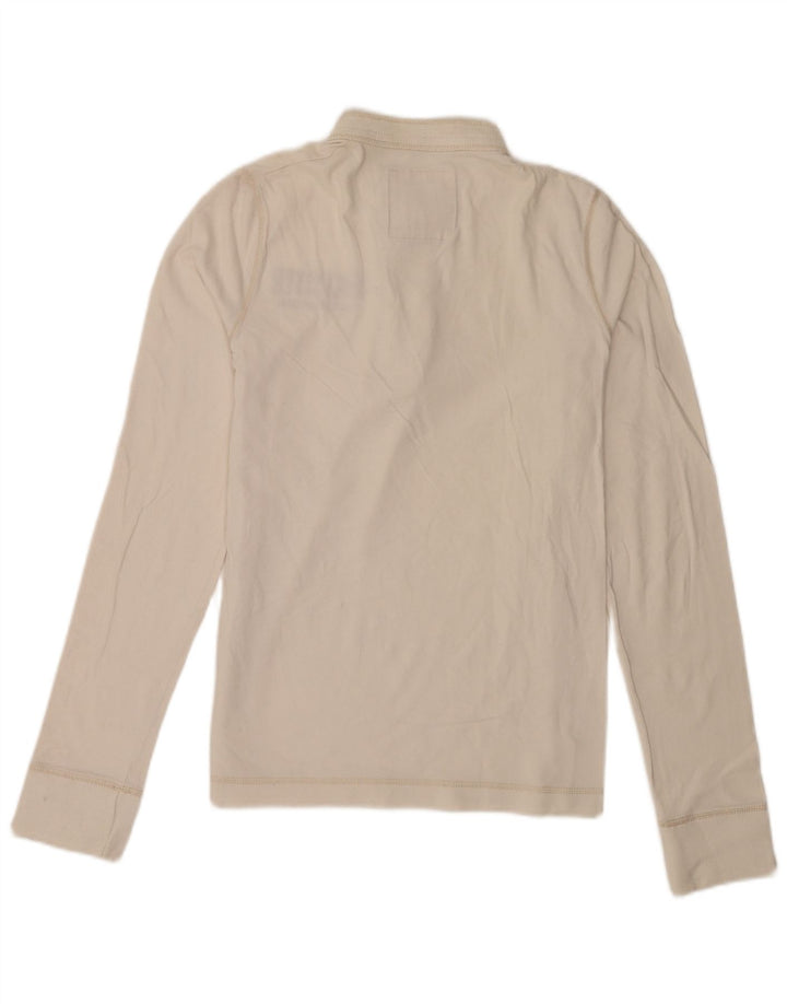 Μακρυμάνικο ανδρικό γραφικό τοπ Hollister Small Off White