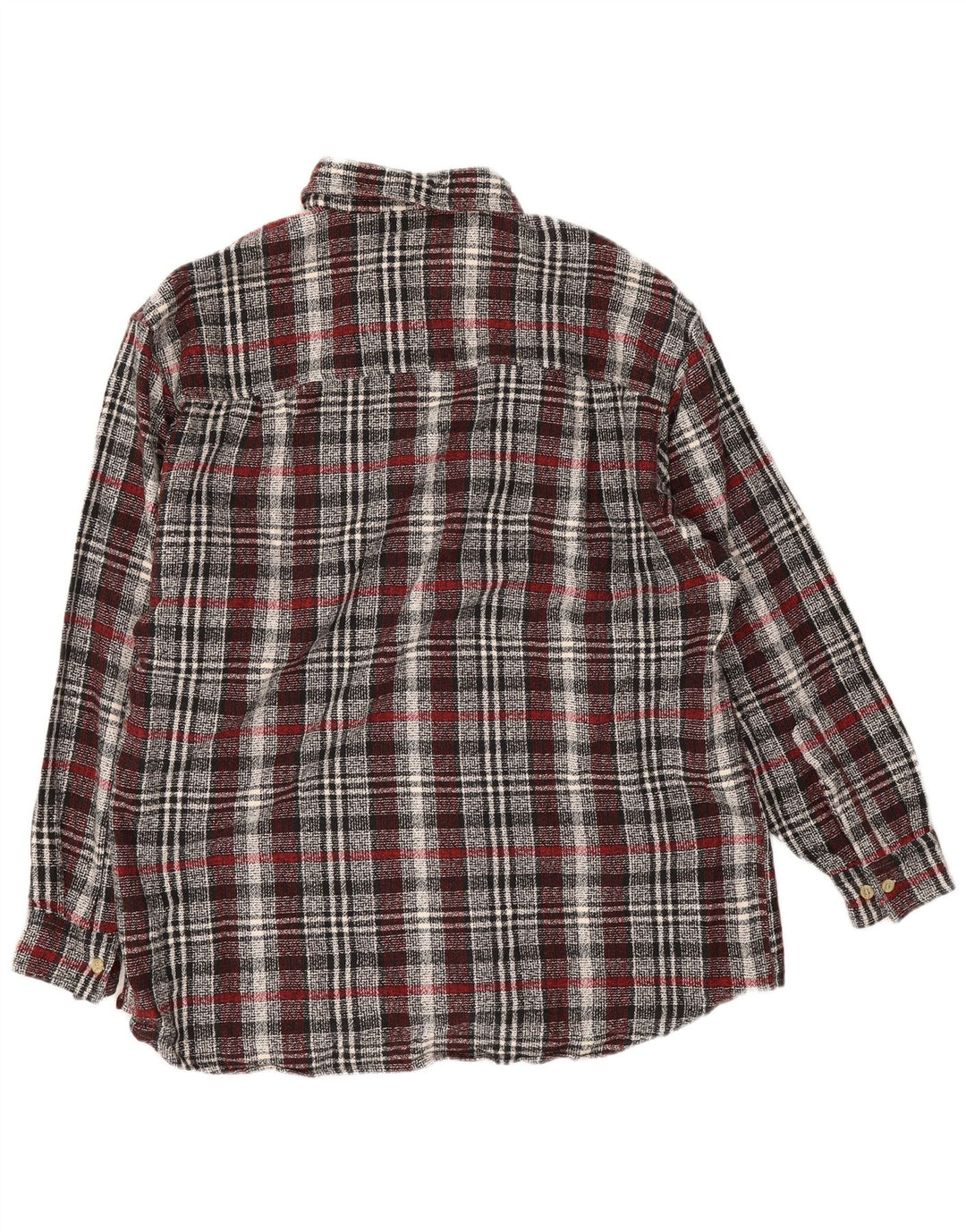 Vintage ανδρικό φανελένιο πουκάμισο 16 1/2 Large Grey Check Cotton