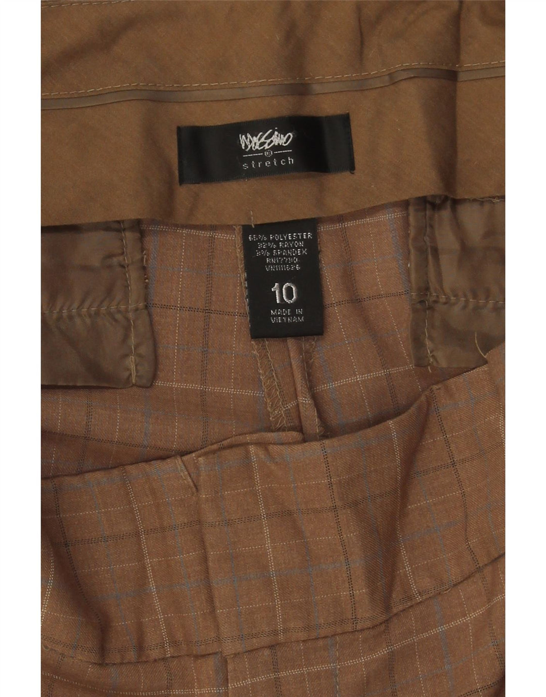 MOSSIMO Womens Straight Capri Trousers US 10 Large W34 L21 Brown Check Vintage Mossimo and Second-Hand Mossimo from Messina Hembry 