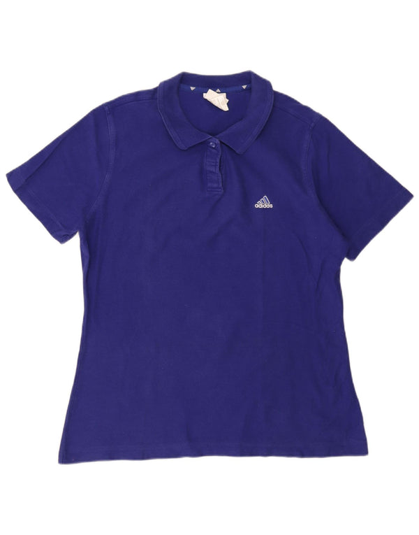 Adidas Γυναικείο Πόλο Μπλουζάκι UK 20 2XL Μπλε βαμβακερό