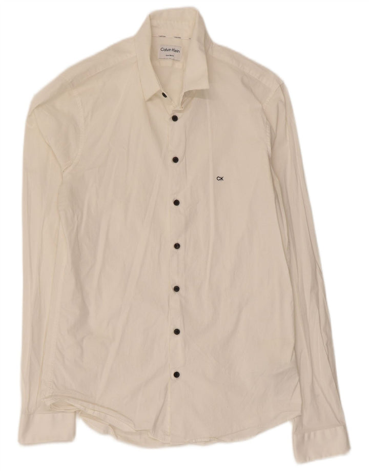 Calvin Klein Ανδρικό πουκάμισο Extra Slim Fit Μέγεθος 40 Μεσαίο λευκό βαμβακερό