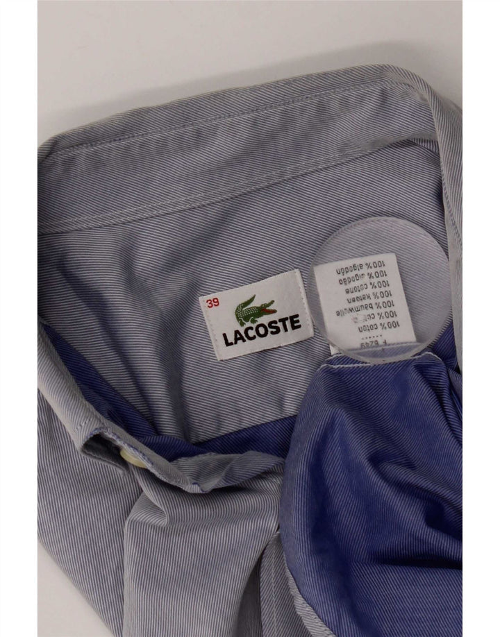 Ανδρικό πουκάμισο Lacoste Μέγεθος 39 Small Blue Pinstripe Βαμβακερό
