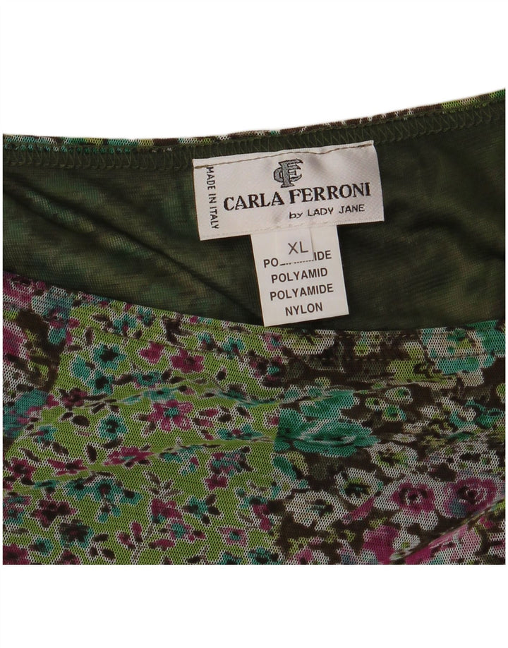 Γυναικεία φούστα CARLA FERRONI XL W36 Green Floral Polyamide