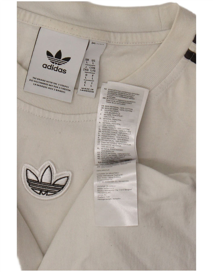 Ανδρικό T-Shirt Adidas Top Large White Colourblock Βαμβακερό