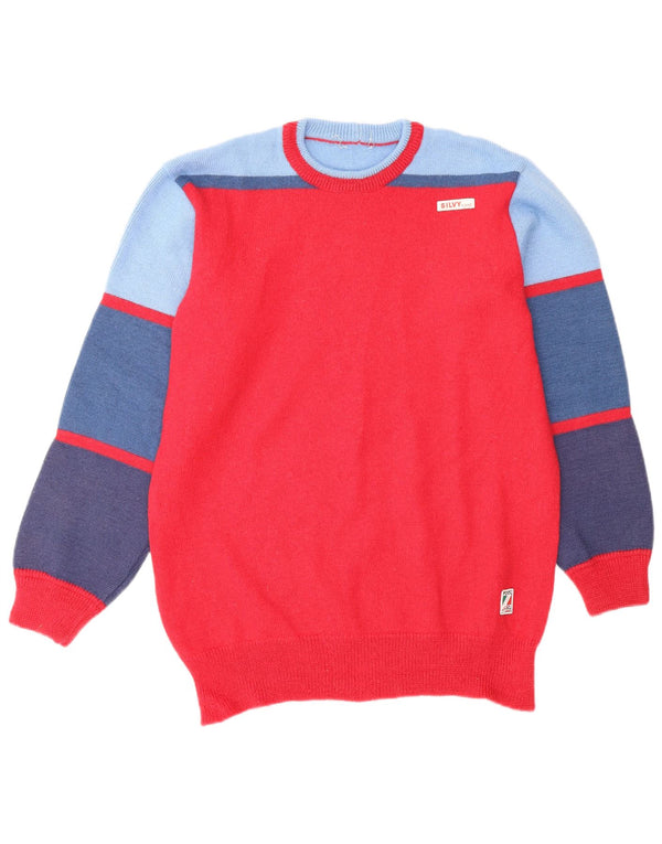 SILVY Ανδρικό πουλόβερ με λαιμόκοψη IT 54 XL Κόκκινο μαλλί