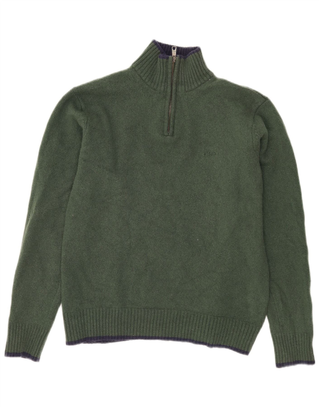 FILA γυναικείο πουλόβερ με φερμουάρ UK 18 XL Khaki Lambswool