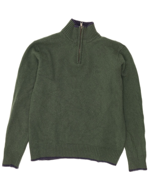 FILA γυναικείο πουλόβερ με φερμουάρ UK 18 XL Khaki Lambswool