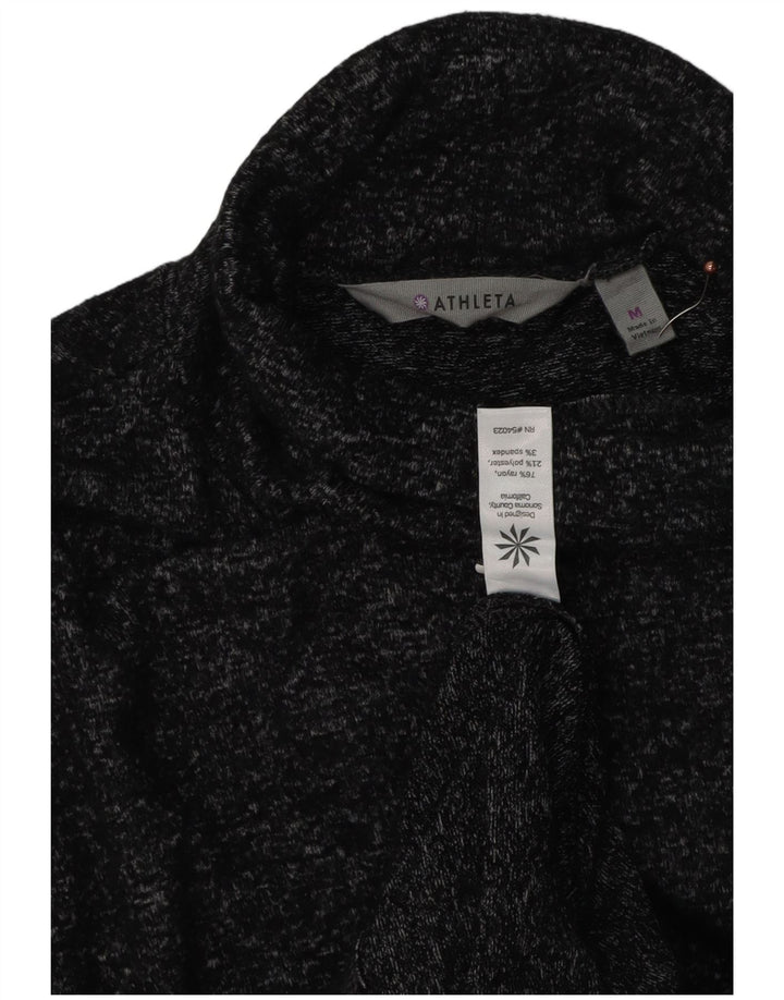 Athleta γυναικείο φόρεμα με ρολό λαιμόκοψη UK 14 Medium Navy Blue Flecked Rayon