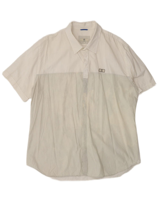 CERRUTI 1881 Ανδρικό κοντομάνικο πουκάμισο Loose Fit 3XL Λευκό
