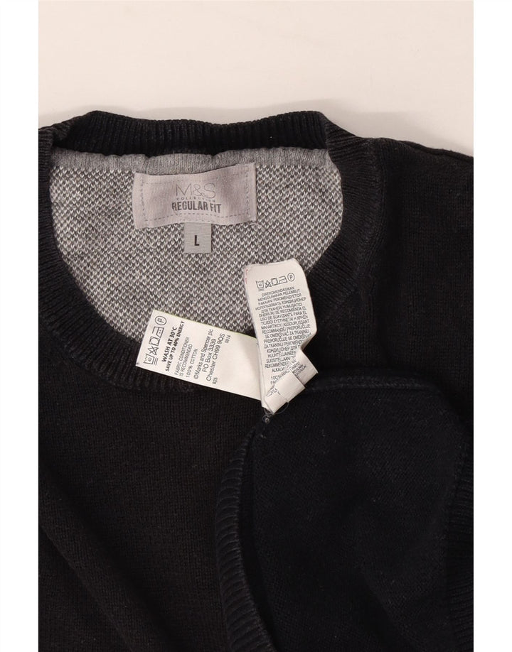 Ανδρικό πουλόβερ Marks & Spencer Regular Fit Crew Neck Jumper Large Navy Blue