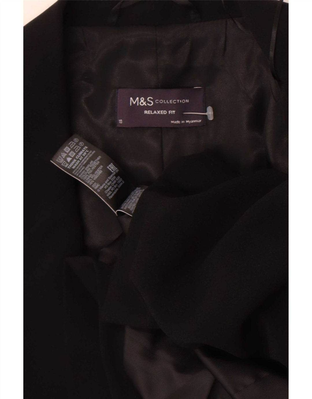 Marks & Spencer Γυναικείο 3/4 μανίκι σακάκι UK 10 Small Black
