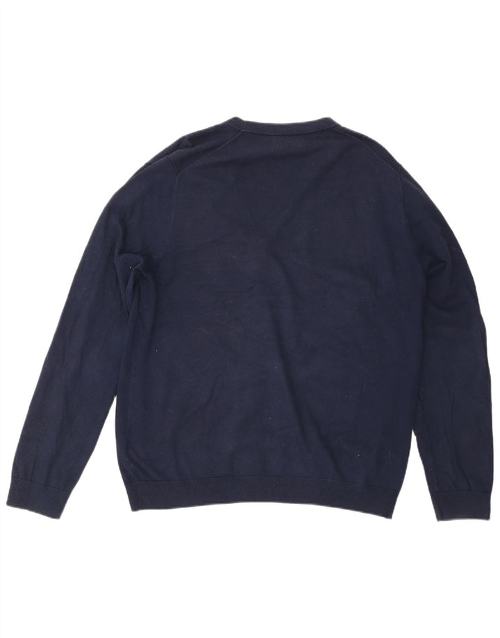 Marks & Spencer Ανδρική ζακέτα πουλόβερ Μεγάλο Navy Blue βαμβακερό
