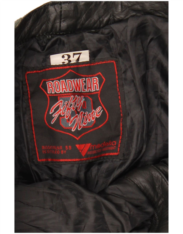 Ανδρικό δερμάτινο ίσιο παντελόνι MODEKA W37 L33 Μαύρο Δερμάτινο