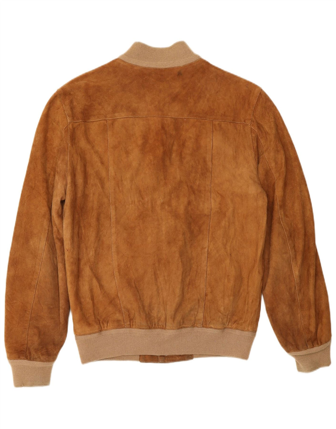 VINTAGE Ανδρικό Suede Bomber Jacket UK 36 Small Beige