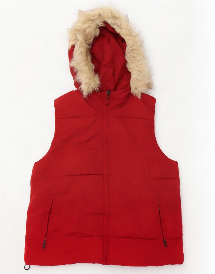 Gap Γυναικεία κουκούλα με επένδυση Gilet UK 14 Medium Red Polyester