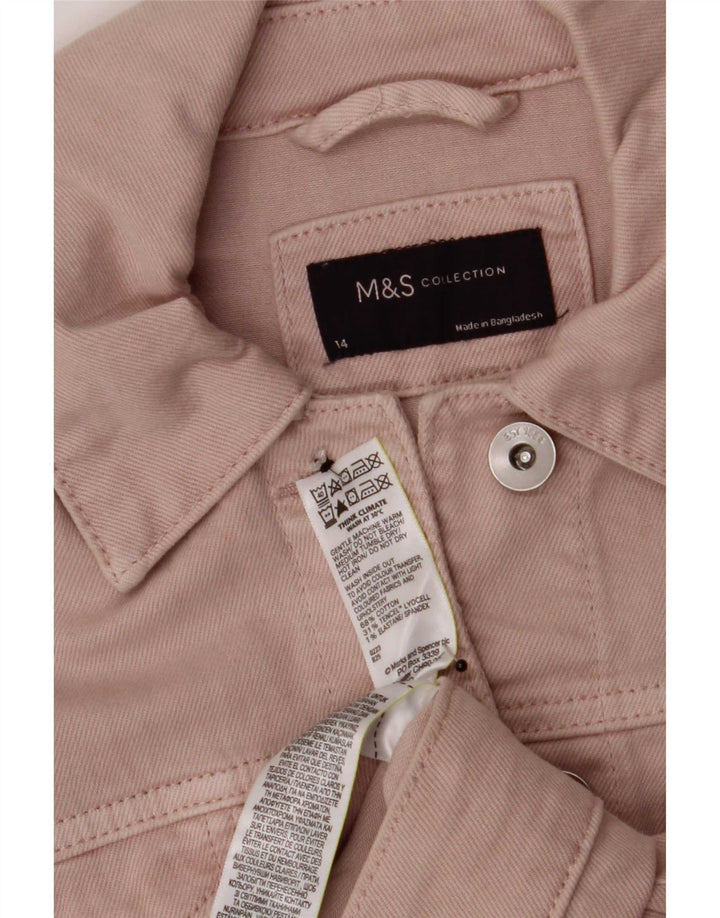 Marks & Spencer Γυναικείο Τζιν Μπουφάν UK 14 Μεγάλο Ροζ Βαμβακερό
