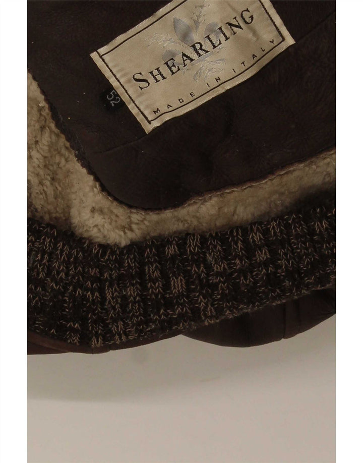 Vintage Ανδρικό Shearling Jacket IT 52 XL Brown Flecked
