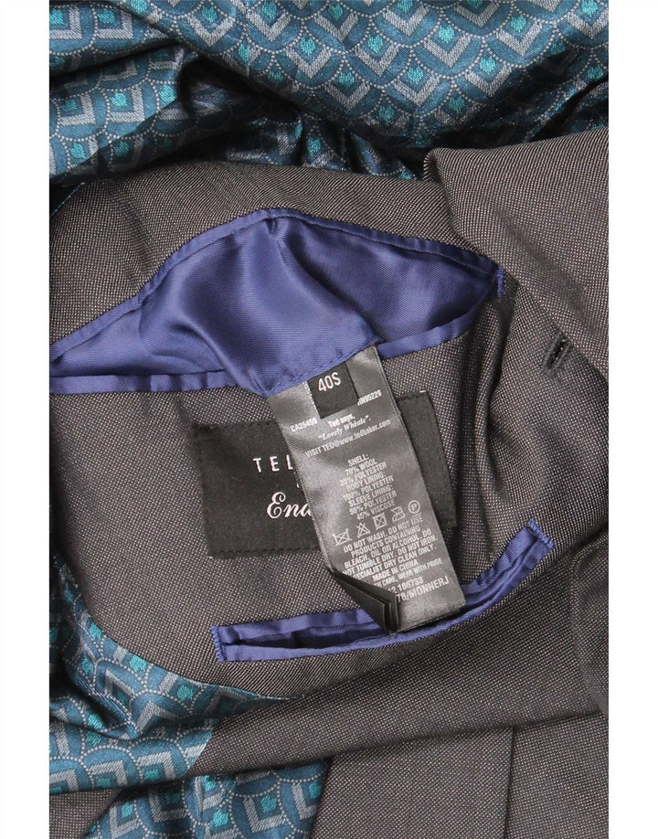 Ted Baker Ανδρικό κοντό σακάκι 2 κουμπιών UK 40 μεγάλο γκρι μαλλί