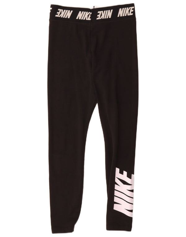 Γυναικεία γραφικά κολάν Nike UK 12 μεσαίο μαύρο βαμβακερό