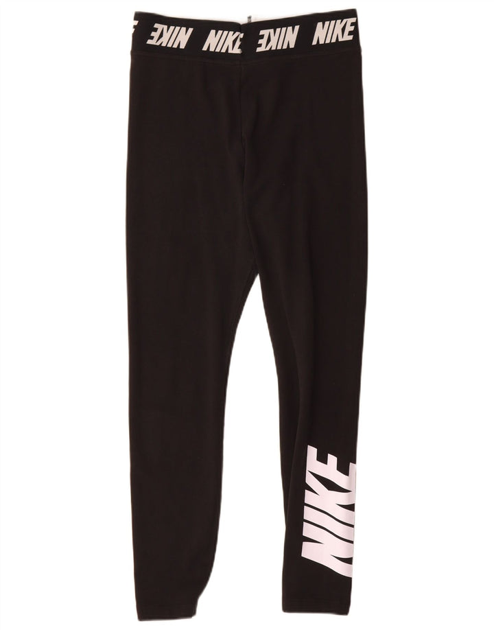 Γυναικεία γραφικά κολάν Nike UK 12 μεσαίο μαύρο βαμβακερό