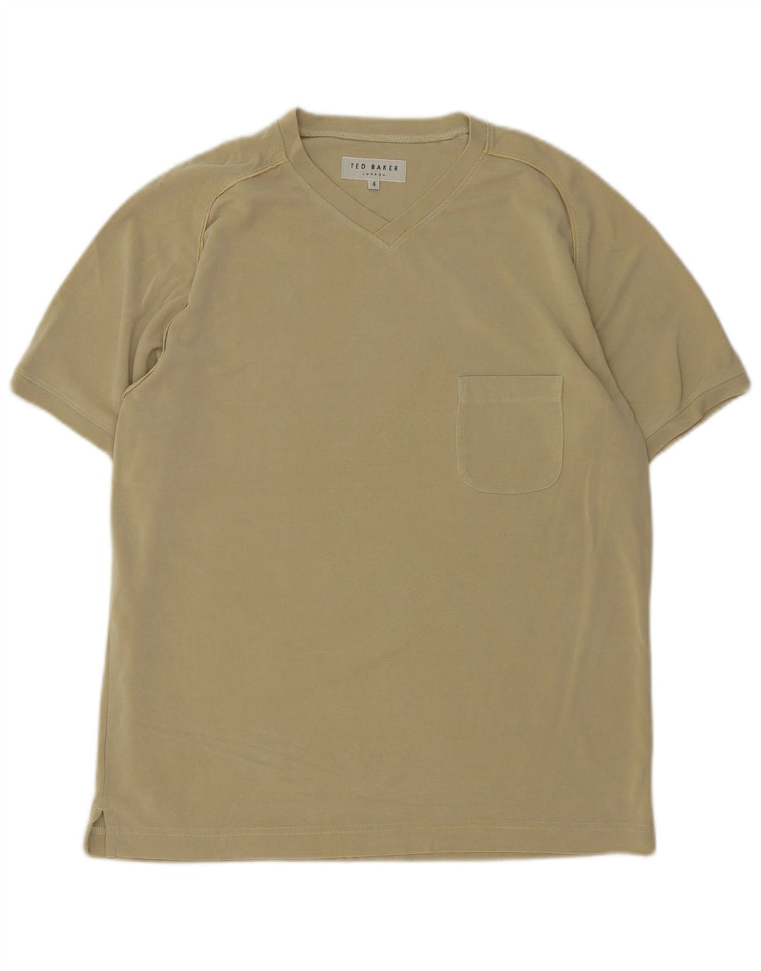 Ανδρικό T-Shirt Ted Baker Top Size 4 Large Χακί Βαμβακερό